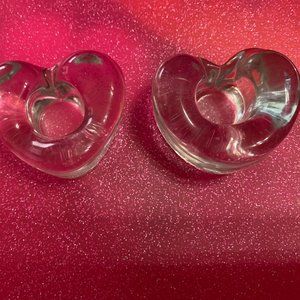 VTG 2 Heart Shaped candle holders